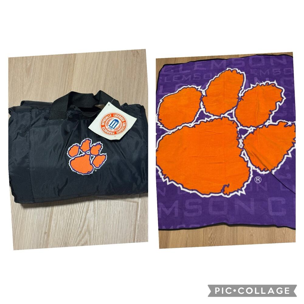 Clemson Tigers Outdoor Nylon & Fleece Throw Blanket 48” x 60" Picnic Northwest